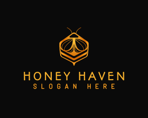 Hexagon Honey Bee logo design