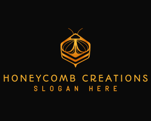 Beeswax - Hexagon Honey Bee logo design