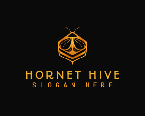 Hornet - Hexagon Honey Bee logo design