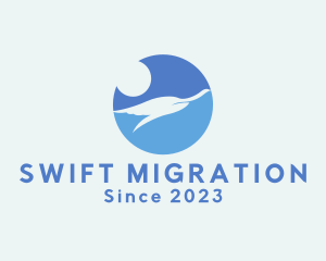 Migration - Elegant Flying Bird logo design