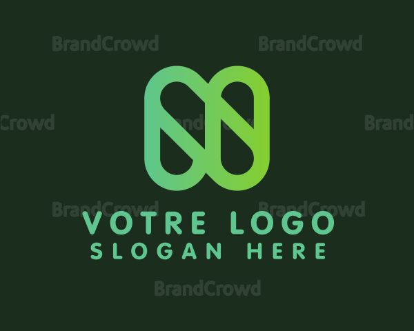Digital Green Letter N Logo