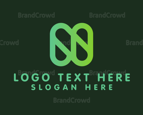 Digital Green Letter N Logo