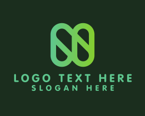 Cod - Digital Green Letter N logo design