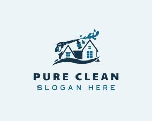 House Pressure Washer Cleaning logo design