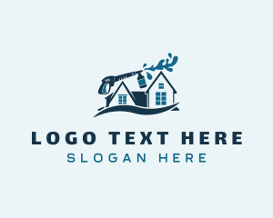 House - House Pressure Washer Cleaning logo design
