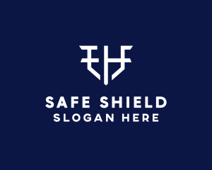 Simple Initial Shield logo design