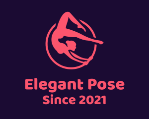 Pose - Woman Gymnast Performer logo design