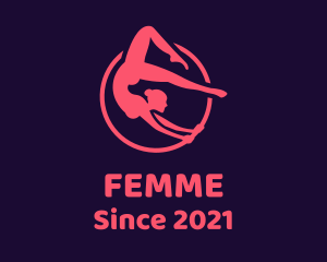 Woman Gymnast Performer  logo design