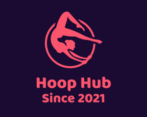 Hoop - Woman Gymnast Performer logo design