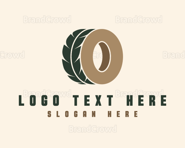 Auto Tire Leaf Letter O Logo