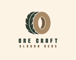 Auto Tire Leaf Letter O logo design