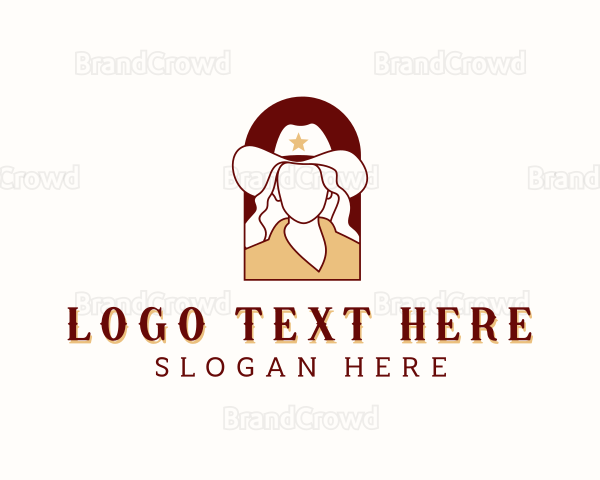Sheriff Woman Cowgirl Logo