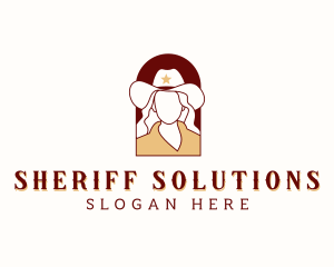Sheriff Woman Cowgirl logo design