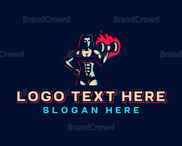 Strong Woman Barbell Logo | BrandCrowd Logo Maker