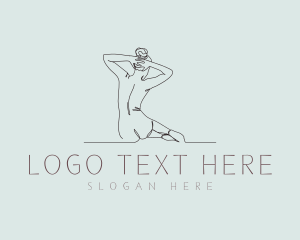 Massage - Sexy Nude Woman logo design