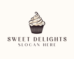 Sweet Cupcake Dessert  logo design