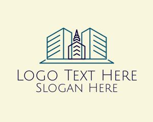 Symmetrical - Minimalist Tower Building logo design