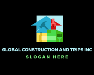 House Tools Construction Logo