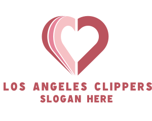Papercraft Heart Love logo design