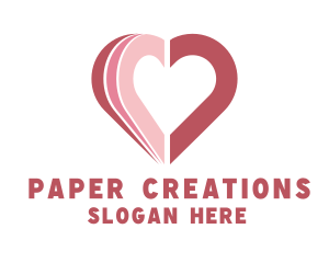 Papercraft - Papercraft Heart Love logo design