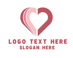 Pink - Papercraft Heart Love logo design