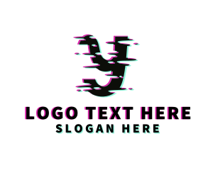 Script Glitch Letter Y Logo