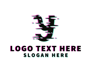 Online - Script Glitch Letter Y logo design