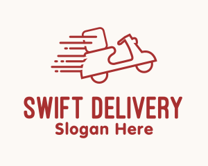 Delivery - Red Fast Delivery Scooter logo design