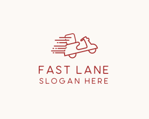 Red Fast Delivery Scooter logo design