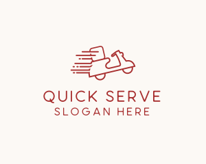 Red Fast Delivery Scooter logo design