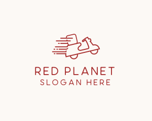 Red Fast Delivery Scooter logo design