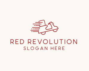 Red Fast Delivery Scooter logo design