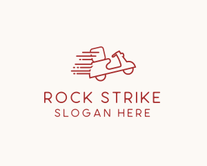 Red Fast Delivery Scooter logo design