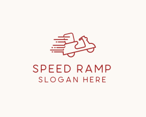 Red Fast Delivery Scooter logo design