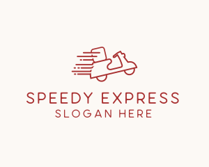 Red Fast Delivery Scooter logo design