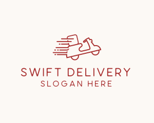 Red Fast Delivery Scooter logo design