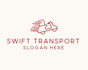 Red Fast Delivery Scooter logo design