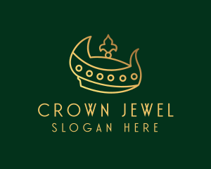 Gold Viking Crown logo design