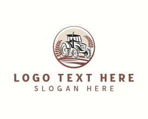 Leaf - Wheat Farming Tractor logo design