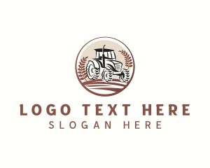 Plow - Wheat Farming Tractor logo design