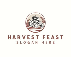 Wheat Farming Tractor logo design