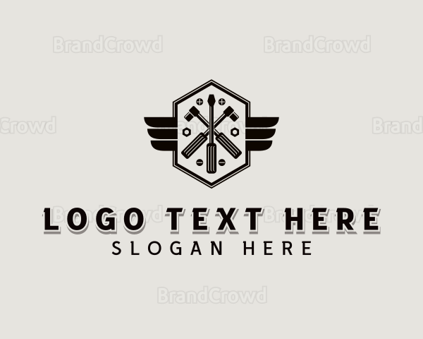 Hexagon Wings Mechanic Logo