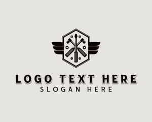 Screw - Hexagon Wings Mechanic logo design