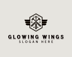 Hexagon Wings Mechanic  logo design