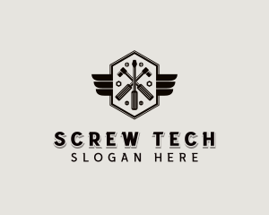 Hexagon Wings Mechanic  logo design