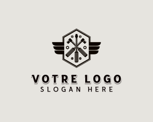Automotive - Hexagon Wings Mechanic logo design