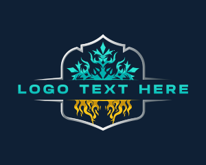 Frost - HVAC  Temperature Ice Fire logo design