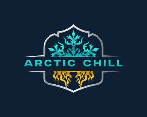 Frost - HVAC  Temperature Ice Fire logo design