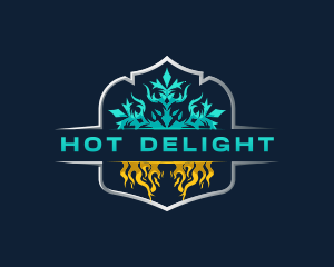 HVAC  Temperature Ice Fire logo design