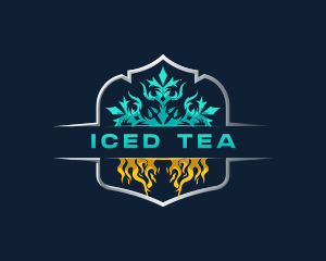 HVAC  Temperature Ice Fire logo design